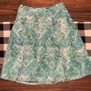 The Limited pleated Green and Blue Patterned Skirt 2P 2 petite